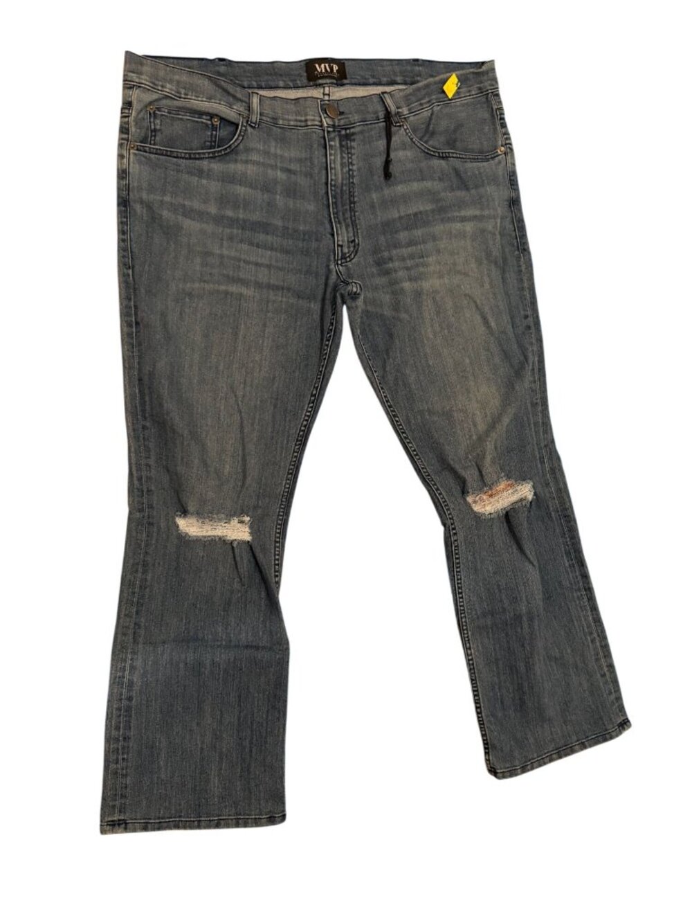 MVP Collections Mens Distressed Straight-Leg Denim Jeans Size 42 Blue